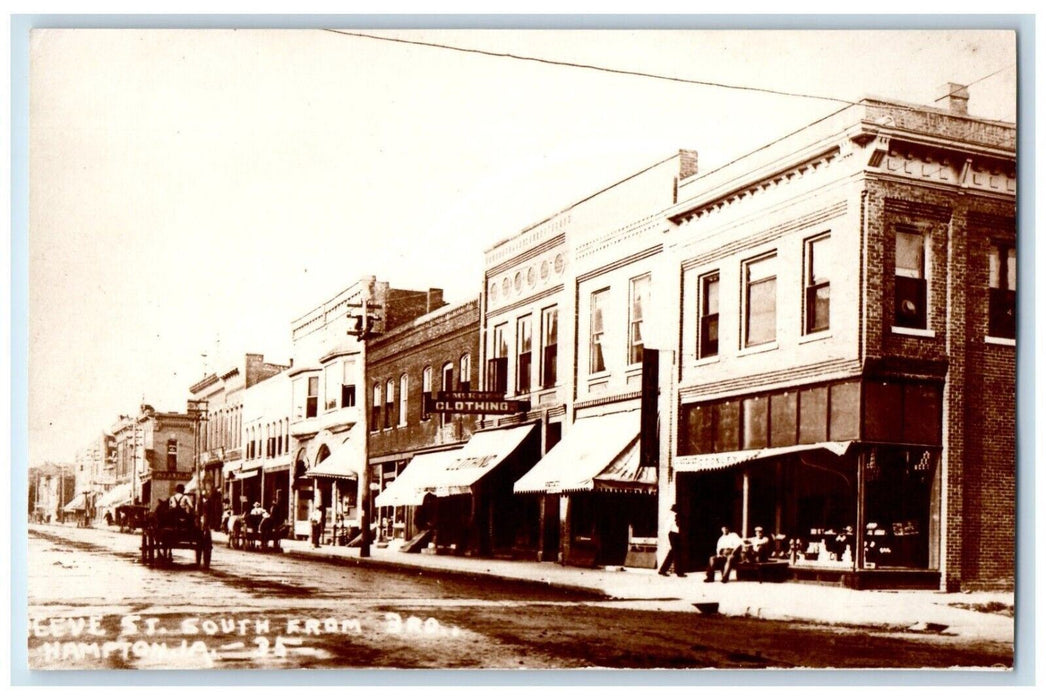 c1950 Reeve Street South Clothing Store Building Carriage Hampton Iowa Postcard