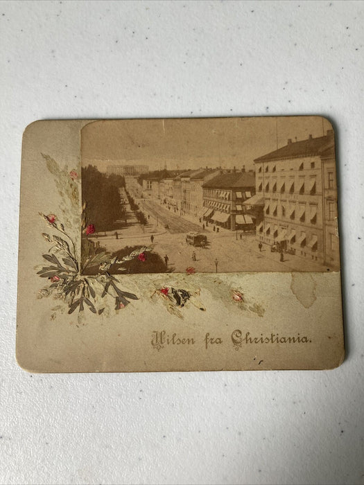 1887 Greetings From Christiana Copenhagen Denmark Antique Christmas Novelty