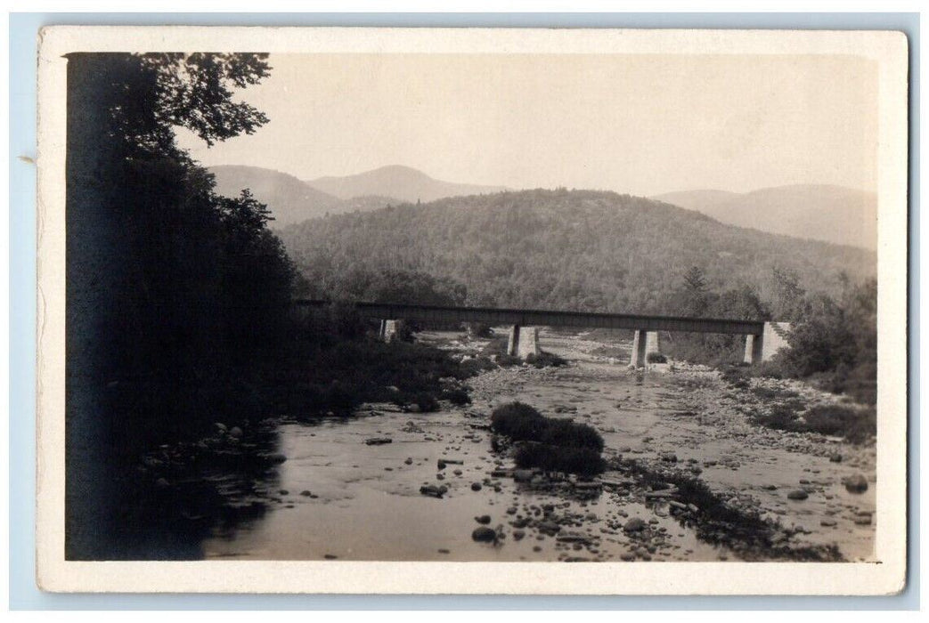 1911 Railroad Train Bridge View Gilead Maine ME RPPC Photo Posted Postcard
