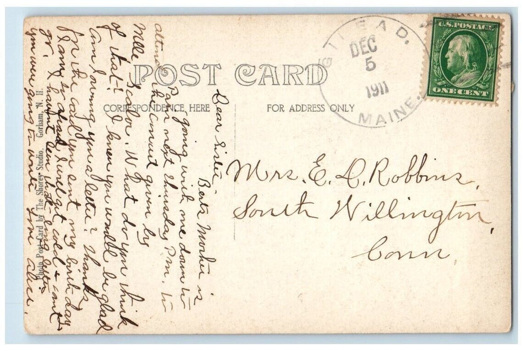 1911 Railroad Train Bridge View Gilead Maine ME RPPC Photo Posted Postcard