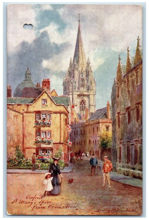 c1910 St. Mary The Virgin Church Oxford England Oilette Tuck Art Postcard