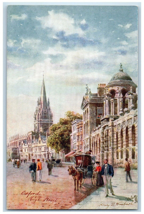 c1910 Picturesque Oxford High Street England Oilette Tuck Art Postcard