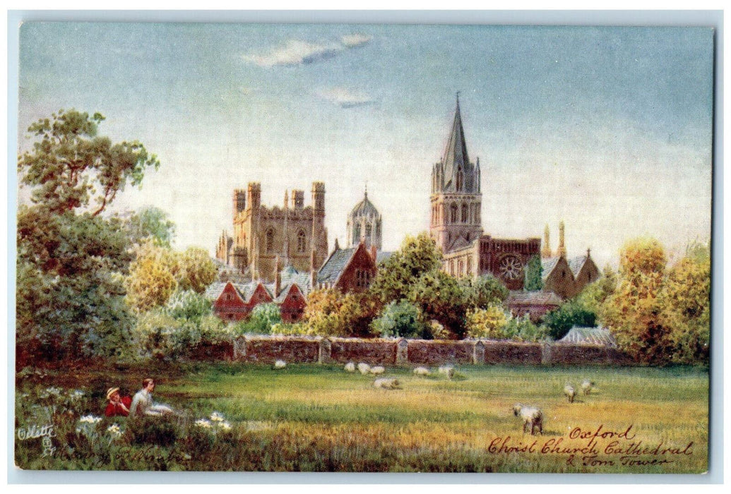 c1910 Christ Church Cathedral Oxford England Oilette Tuck Art Postcard