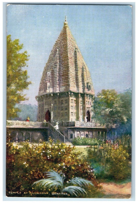 c1910 Temple at Ramnagar Benares India Unposted Oilette Tuck Art Postcard