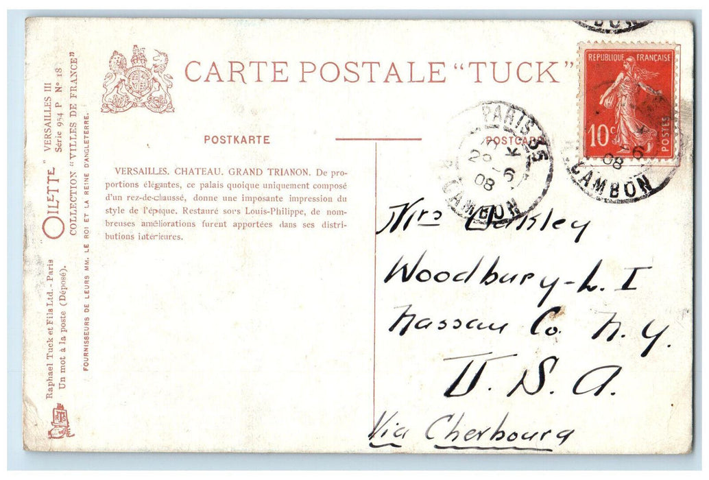 1908 Versailles Grand Trianon France Oilette Tuck Art Posted Antique Postcard