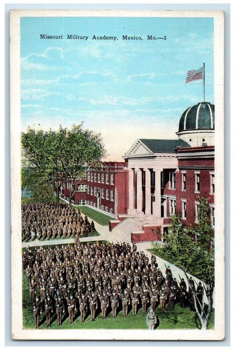 c1920 Missouri Military Academy Soldier Exterior Field Mexico Missouri Postcard