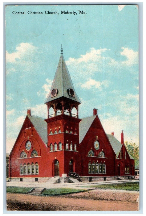 1911 Central Christian Church Chapel Exterior Building Moberly Missouri Postcard