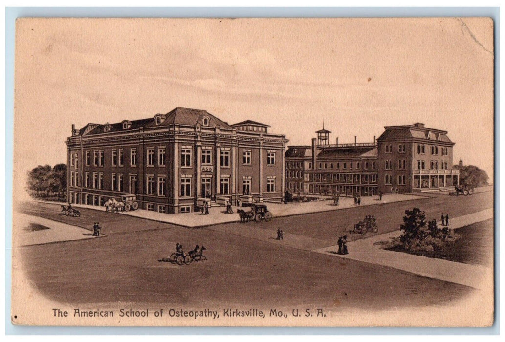 c1910 American School Osteopathy Exterior Kirksville Missouri MO U.S.A. Postcard