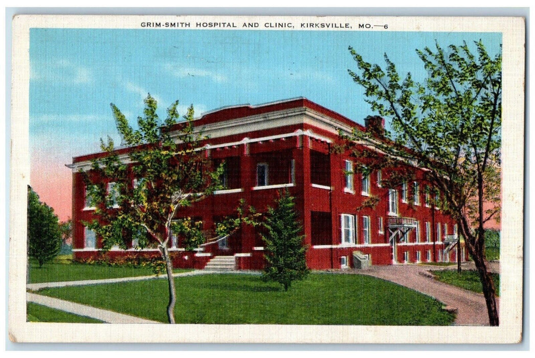 1937 Grim-Smith Hospital Clinic Exterior Building Kirksville Missouri Postcard