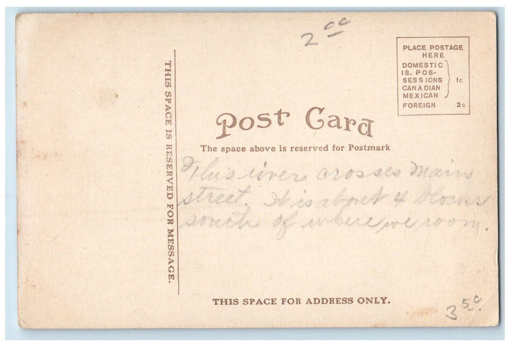 c1910 Arkansas River Bridges Dividing North South Pueblo Colorado CO Postcard