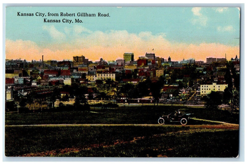 1912 Kansas City Robert Gillham Road Classic Car Kansas City Missouri Postcard