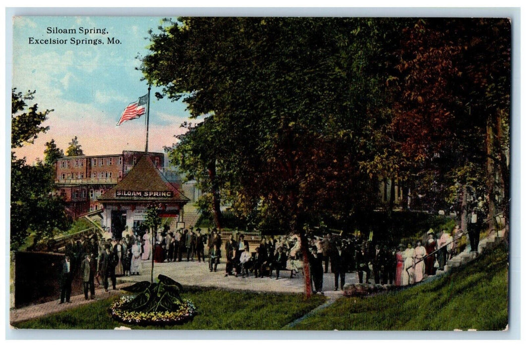 c1910 Siloam Spring Field Trees Exterior Excelsior Springs Missouri MO Postcard