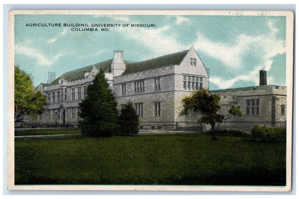 c1910 Agriculture Building University Missouri Field Columbia Missouri Postcard