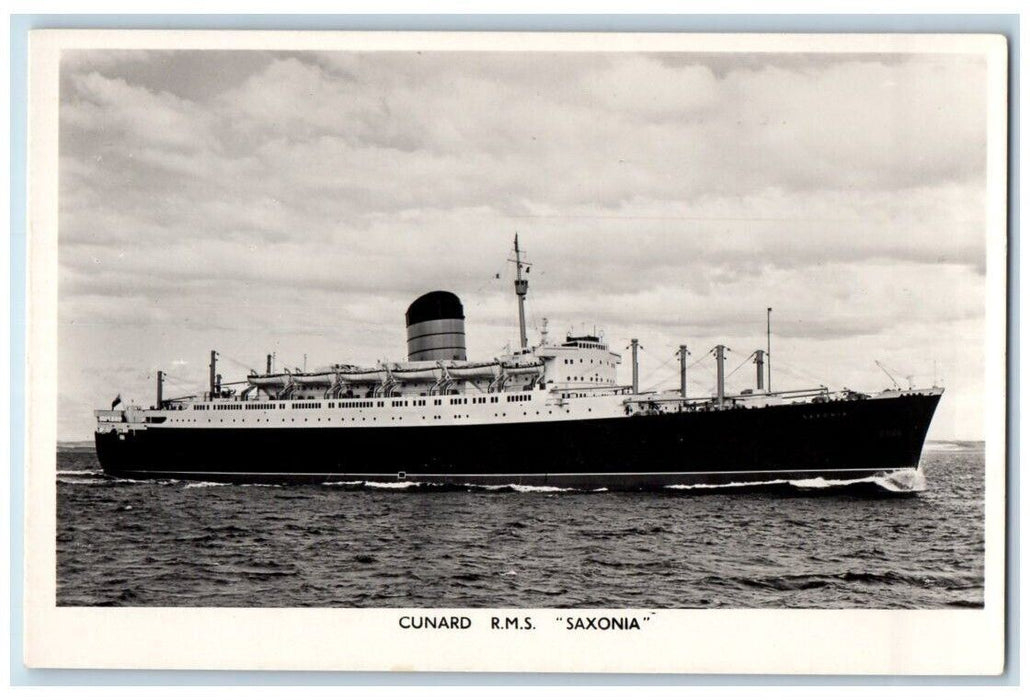 c1950's Cunard RMS Saxonia Exterior View United Kingdom RPPC Photo Postcard