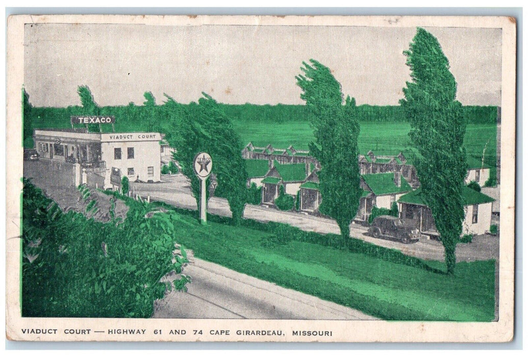 c1940 Viaduct Court Highway Junction Exterior Cape Girardeau Missouri Postcard