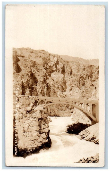 c1926 Chelan River Gorge Bridge View Gurr Washington WA RPPC Photo Postcard