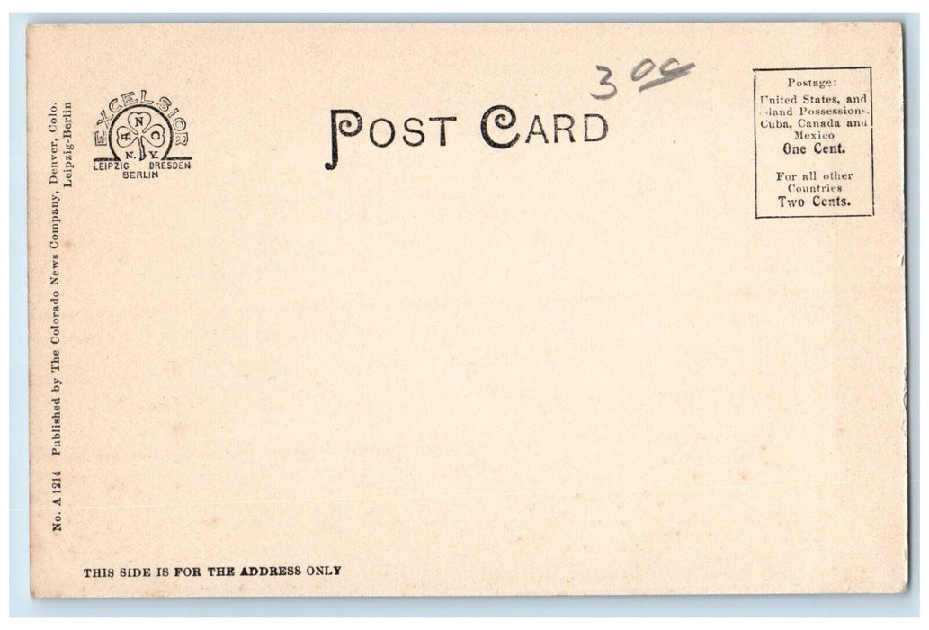 c1905 Ascending Pike's Peak Cog Road Locomotive Shady Springs Colorado Postcard