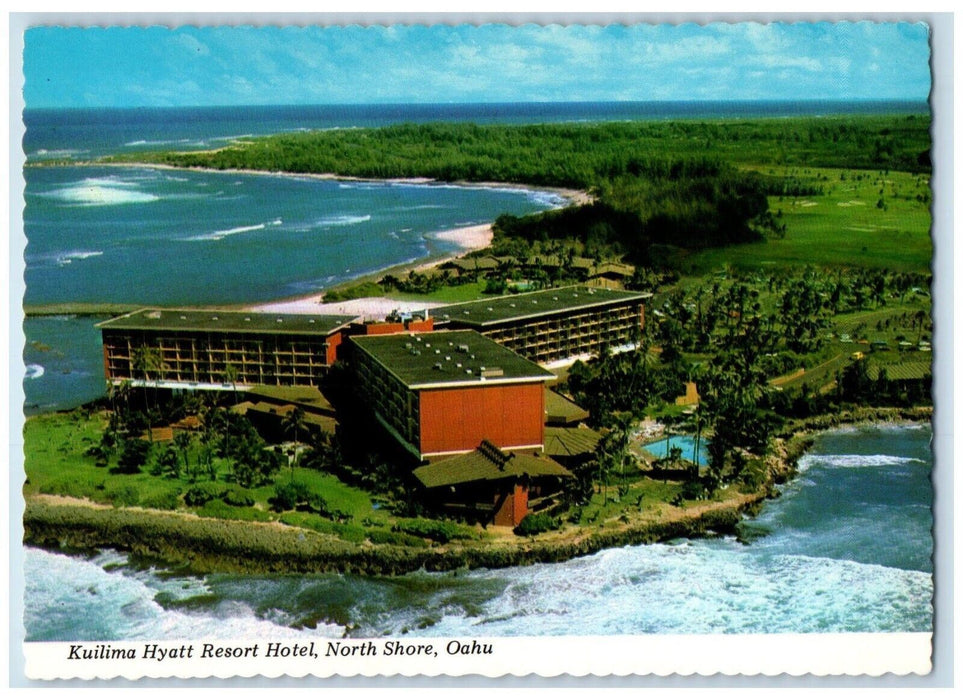 1979 Aerial View Kuilima Hyatt Resort Hotel North Shore Oahu Hawaii HI Postcard