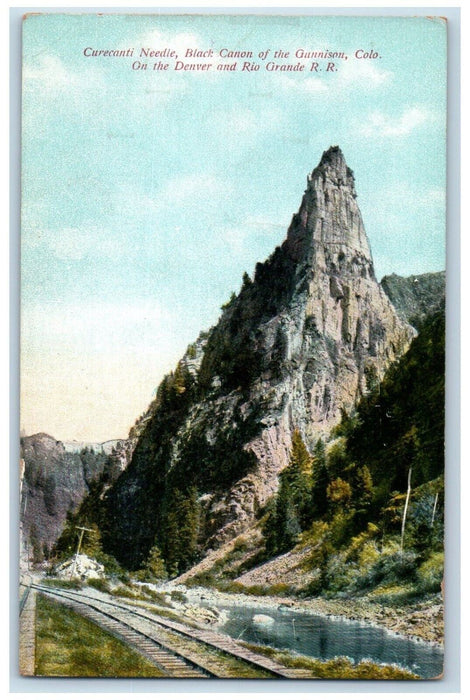 c1910 Curecanti Needle Black Canon Railroad Denver Rio Grande Colorado Postcard