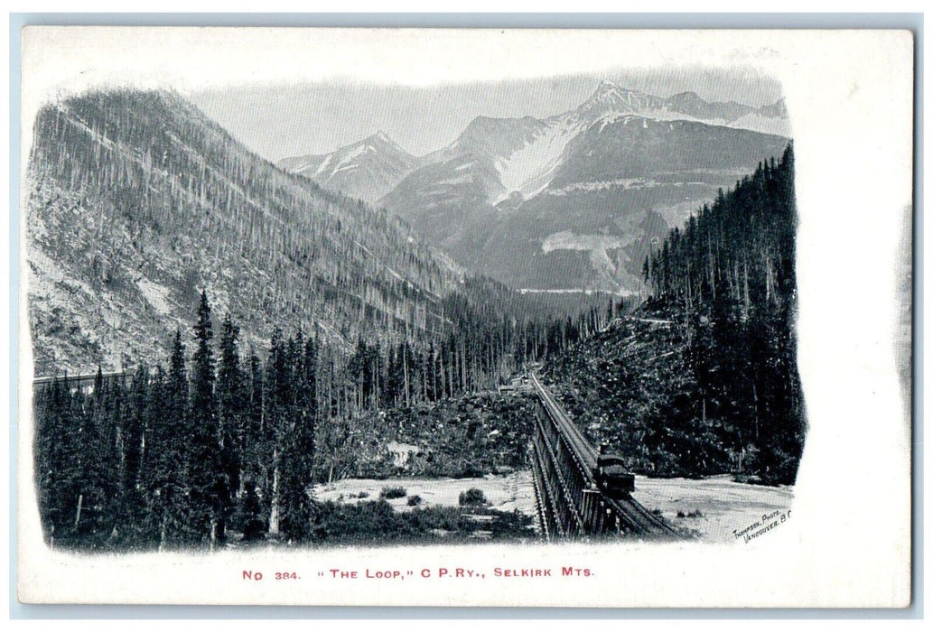 c1910 The Loop C.P.Ry Selkirk Mountains Railroad Locomotive Colorado CO Postcard