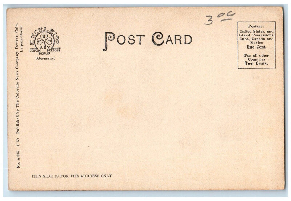 c1905 Hall Engineering School Mines Exterior Building Golden Colorado Postcard