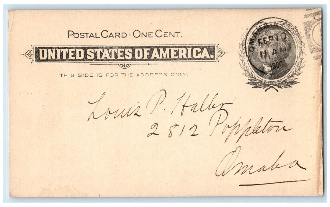 1900 Book Retained Longer Omaha Public Library Omaha NE PMC Postal Card