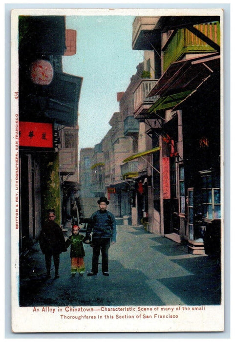 c1905 Alley Chinatown Characteristic Scene San Francisco California CA Postcard