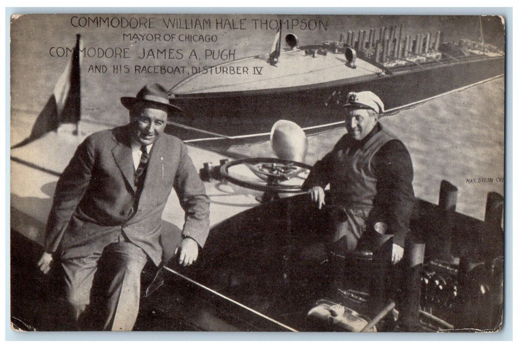Chicago IL, Commodore William Hale Thompson Raceboat Disturber IV Postcard