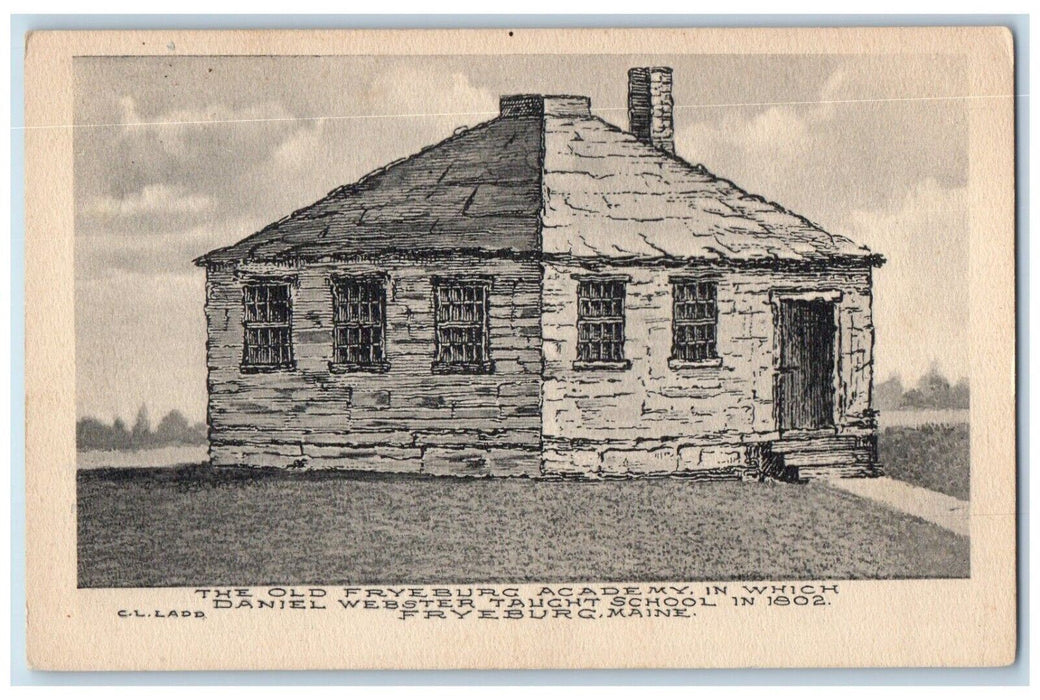 The Old Fryeburg Academy Daniel Webster Taught School Fryeburg Maine ME Postcard
