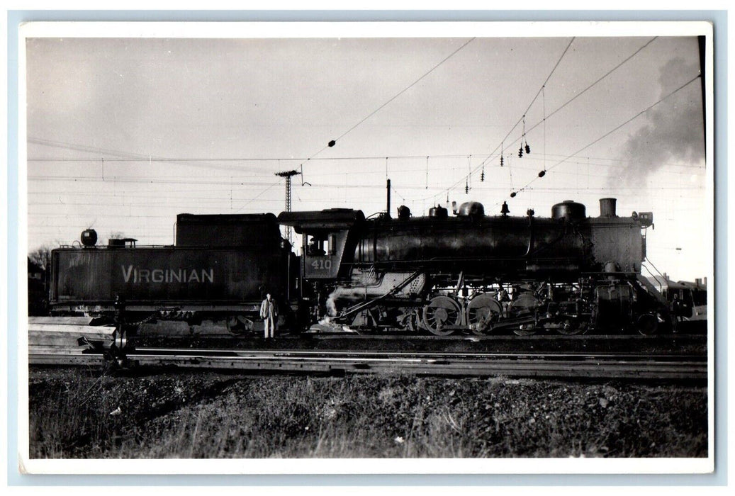 c1930's Virginian Locomotive Train #410 2-8-2 Railroad RPPC Photo Postcard