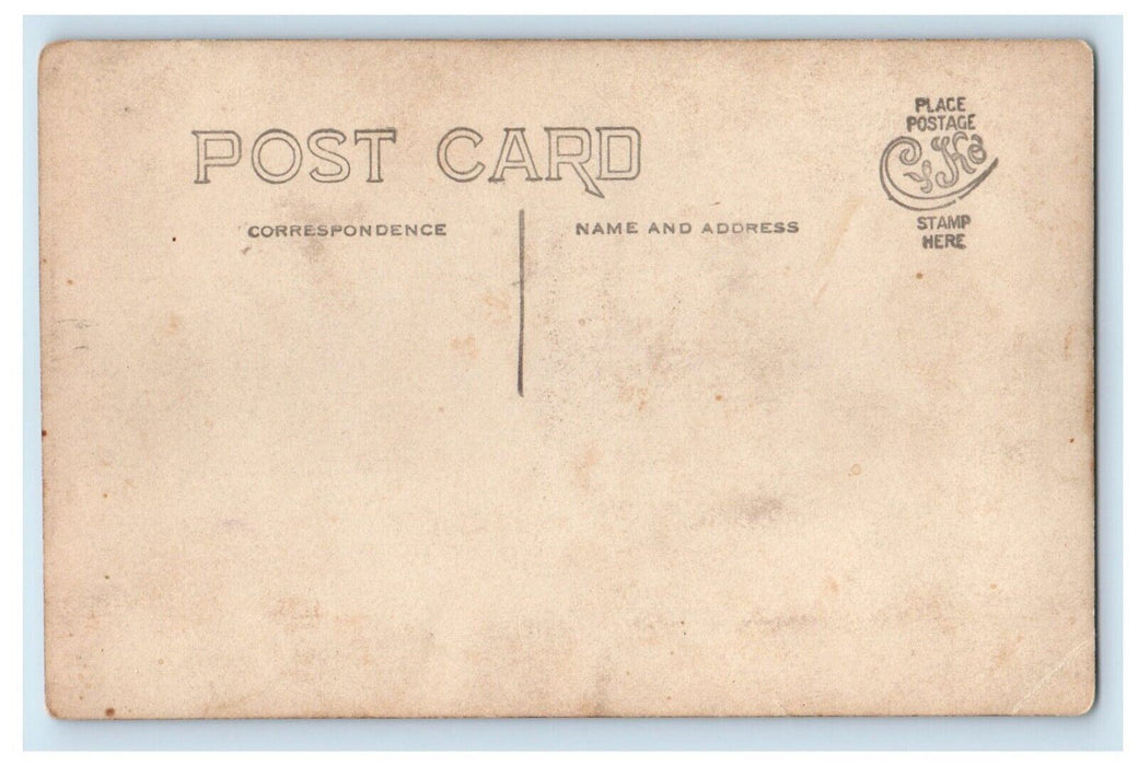 c1910 Downtown Railroad Train Boxcar Derailment Accident RPPC Photo Postcard