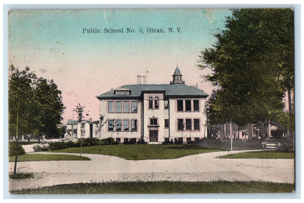 1910 Public School No.3 Olean New York NY Carrollton NY Antique Postcard