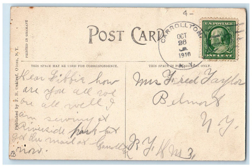 1910 Public School No.3 Olean New York NY Carrollton NY Antique Postcard