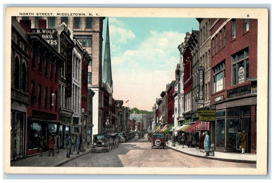 c1950's Dentist Business Section, North Street Middletown New York NY Postcard