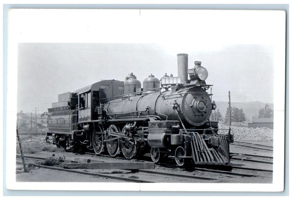 c1950's Southern Pacific Lines Railroad Locomotive #2204 RPPC Photo Postcard