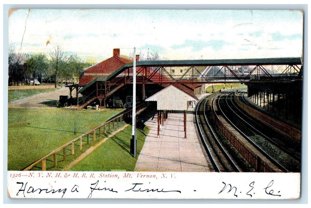 1906 NYNH & H Railroad Station Mt. Vernon New York NY, Wheeling WV Postcard