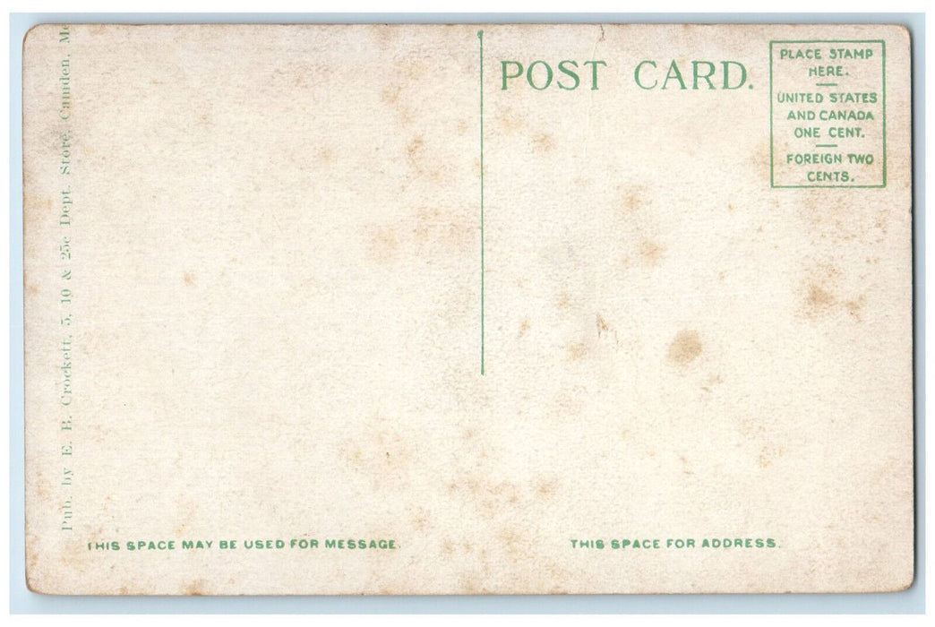 c1920's Boats, The Mountains from Dillingham's Point Camden Maine ME Postcard