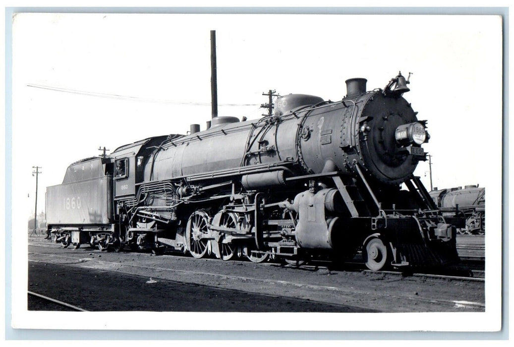 1936 Locomotive Train #1860 Nashville Tennessee  RPPC Photo Postcard