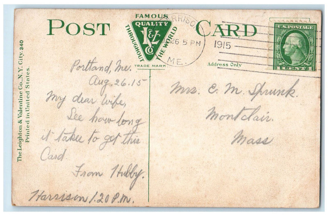 1915 Orrs Island Bridge Greetings from Casco Bay Maine ME Posted Postcard