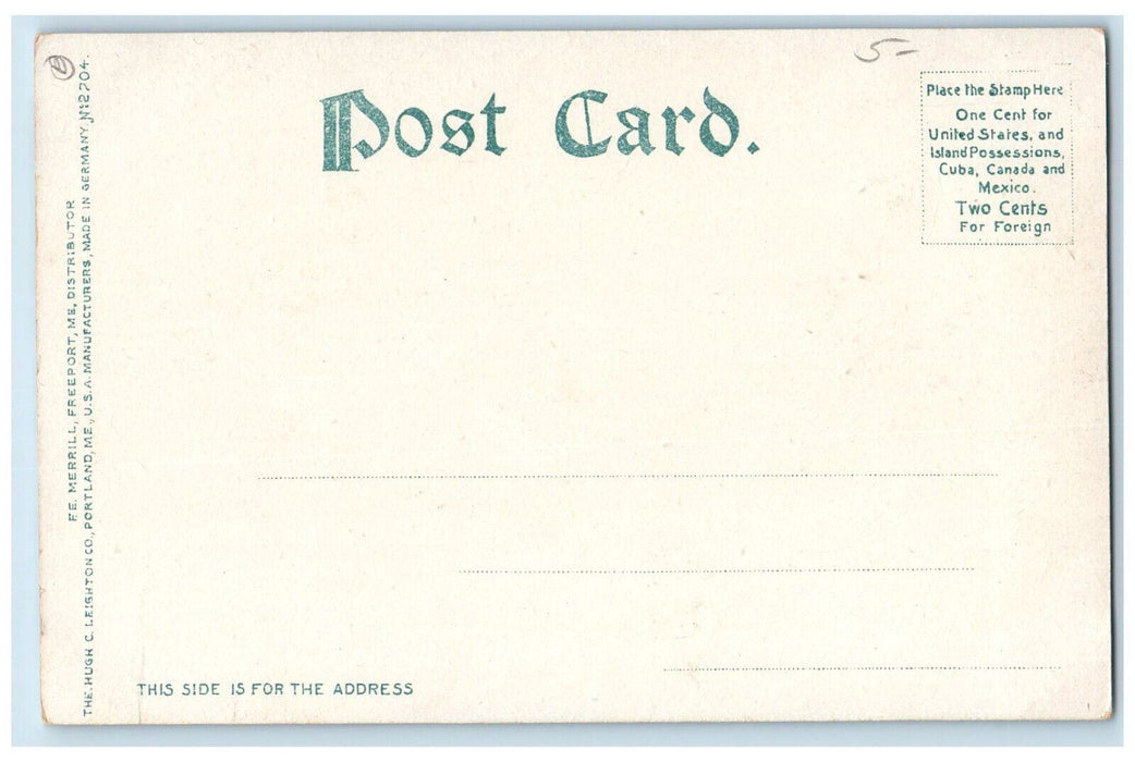 c1905 Fishnet, Boat, Schore Scene, Hope Island Casco Bay Maine ME Postcard