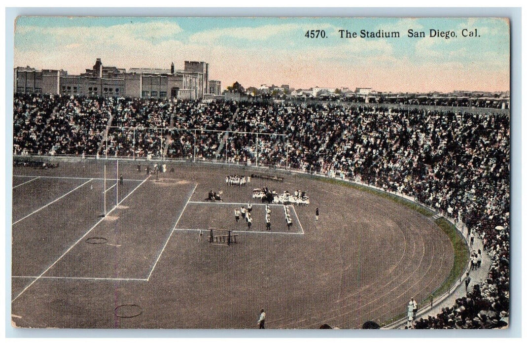 c1910 Stadium Soccer Field Football Sports San Diego California Antique Postcard