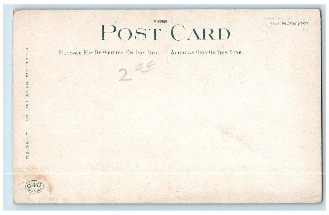 c1910 Stadium Soccer Field Football Sports San Diego California Antique Postcard