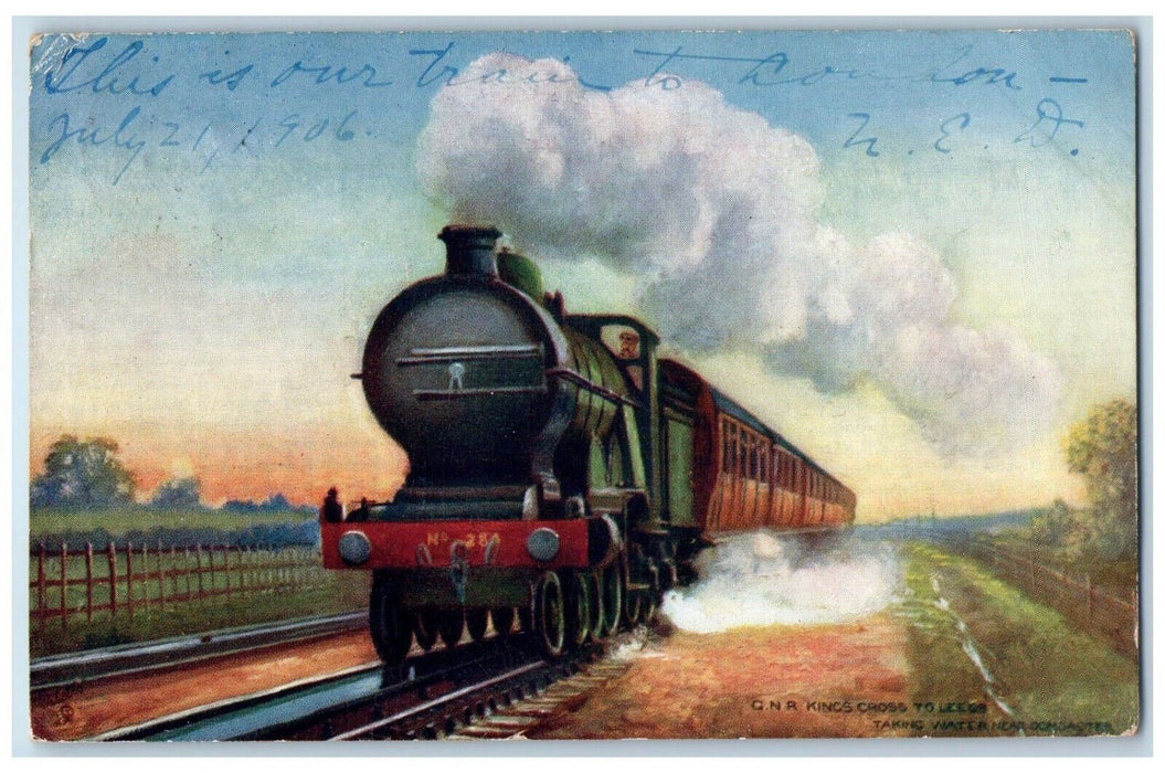 1906 Famous Expresses Great Northern Railway Leeds Oilette Tuck Art Postcard