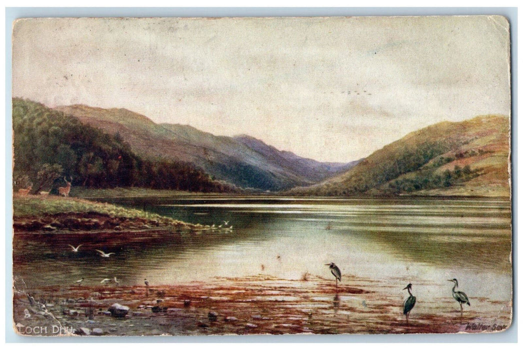 1904 Loch Dhu Scotch Lochs Oilette Tuck Art Posted Antique Postcard