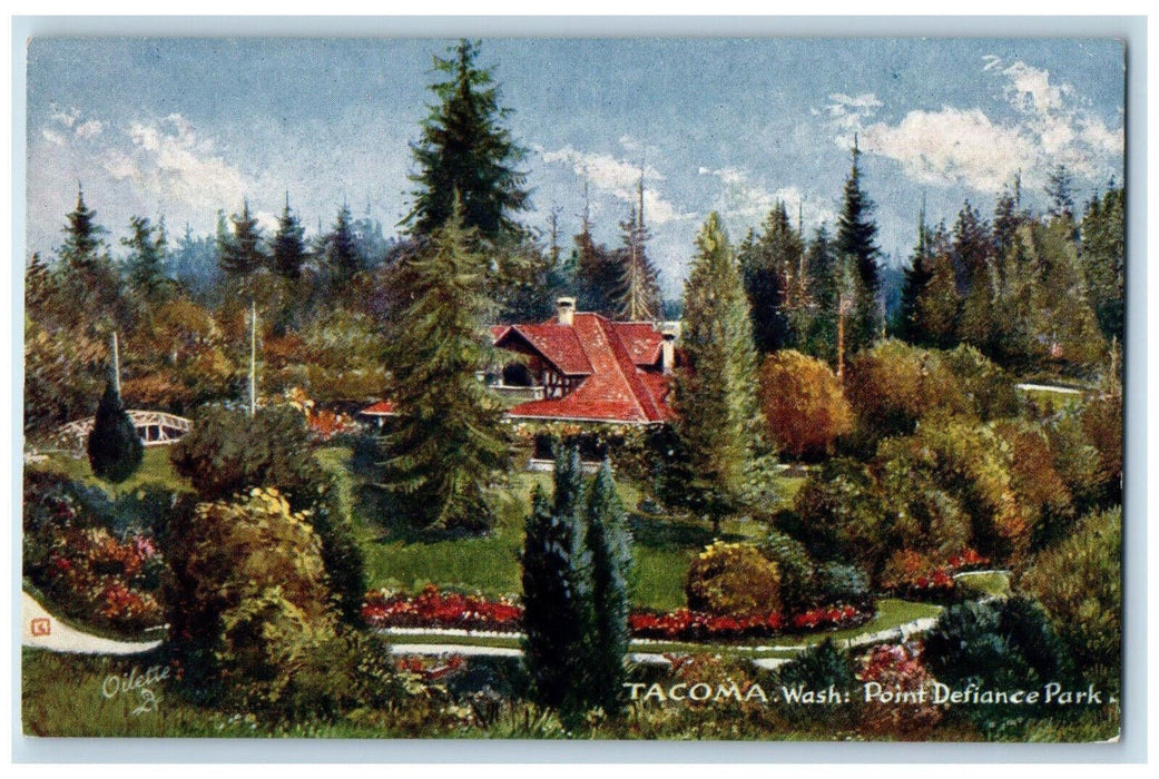 c1910 Point Defiance Park Tacoma Washington WA Oilette Tuck Art Postcard