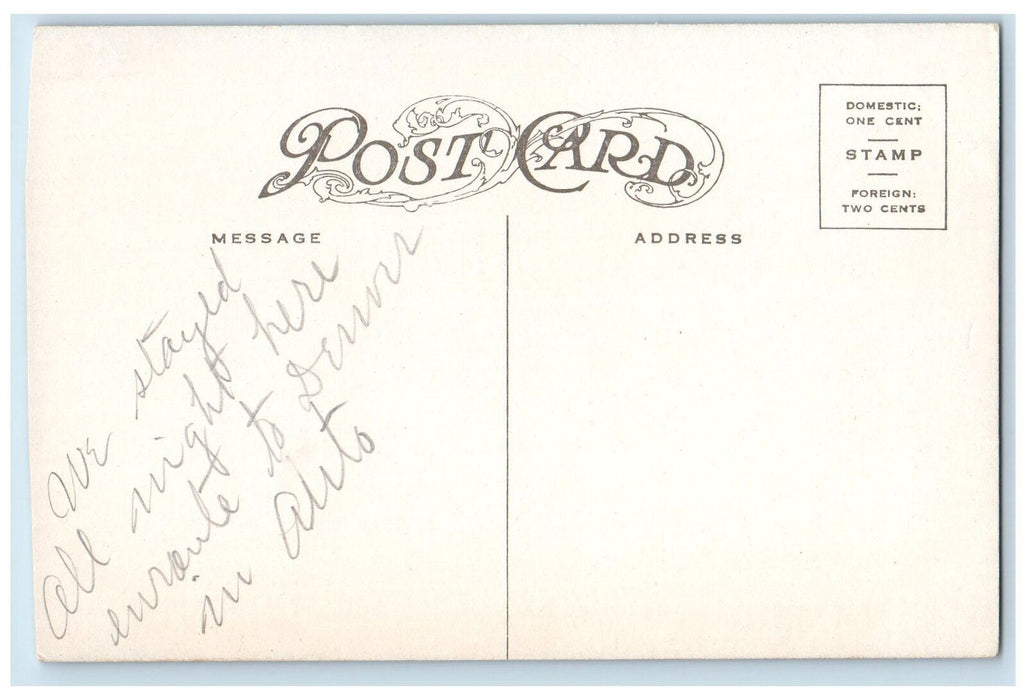 c1950's Palmer Lake Boating Fountain Train Railway Mountain Colorado CO Postcard