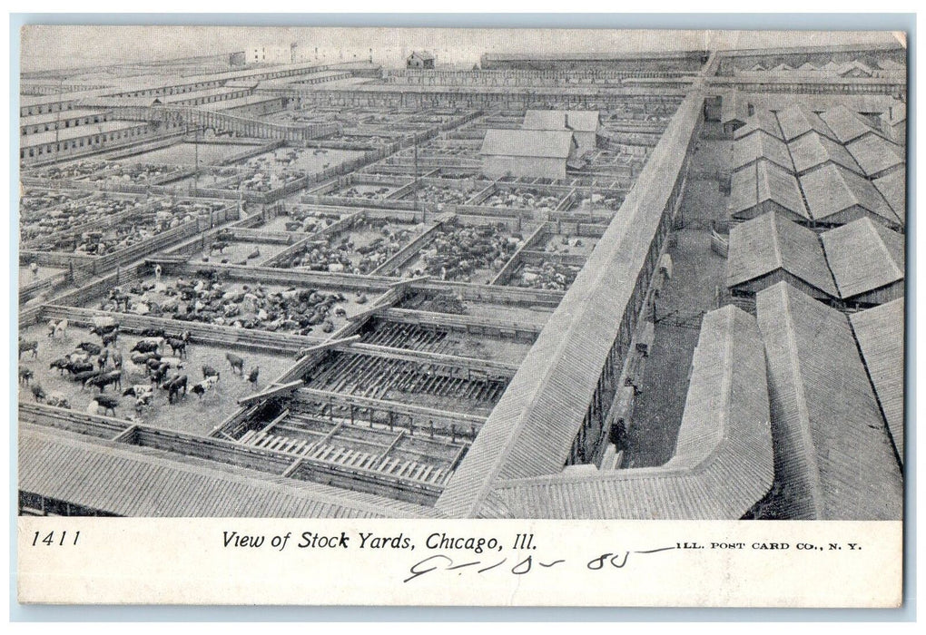 c1905s View Of Stock Yards Aerial View Chicago Illinois IL Unposted Postcard