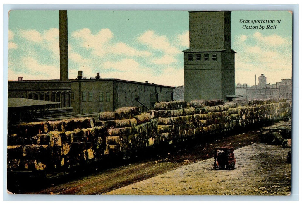 c1910's Transportation Of Cotton By Rail Chicago Illinois IL Unposted Postcard
