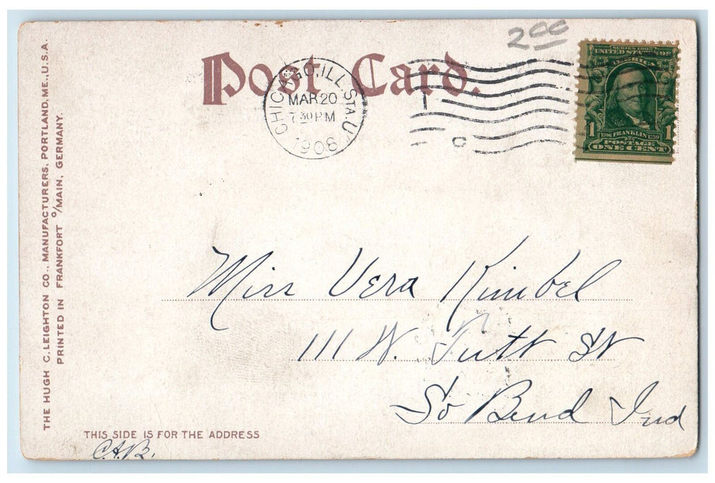 1918 The Busiest Street In World So Water Chicago Illinois IL Posted Postcard