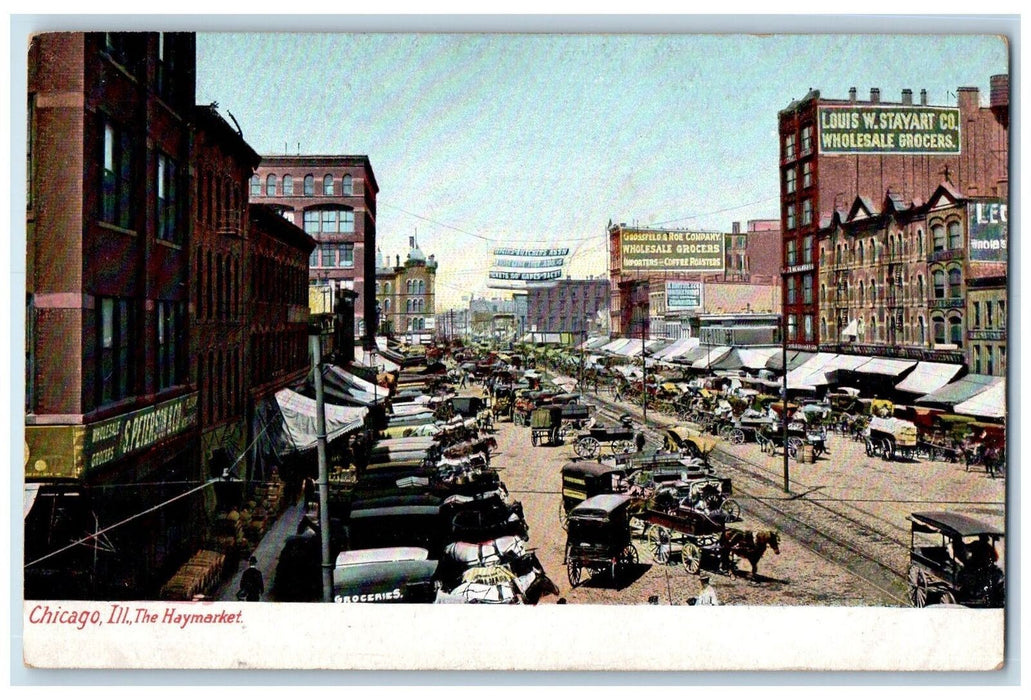 1918 The Haymarket Louis W. Stayart Co. Chicago Illinois IL  Groceries Postcard